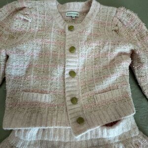 Moon River Soft Pink & Cream Tweed women’s set Jacket and skirt